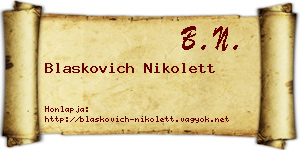 Blaskovich Nikolett névjegykártya